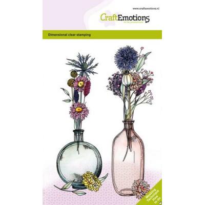 CraftEmotions Dimensional Clear Stamps - Trockenblumen - Vasen
